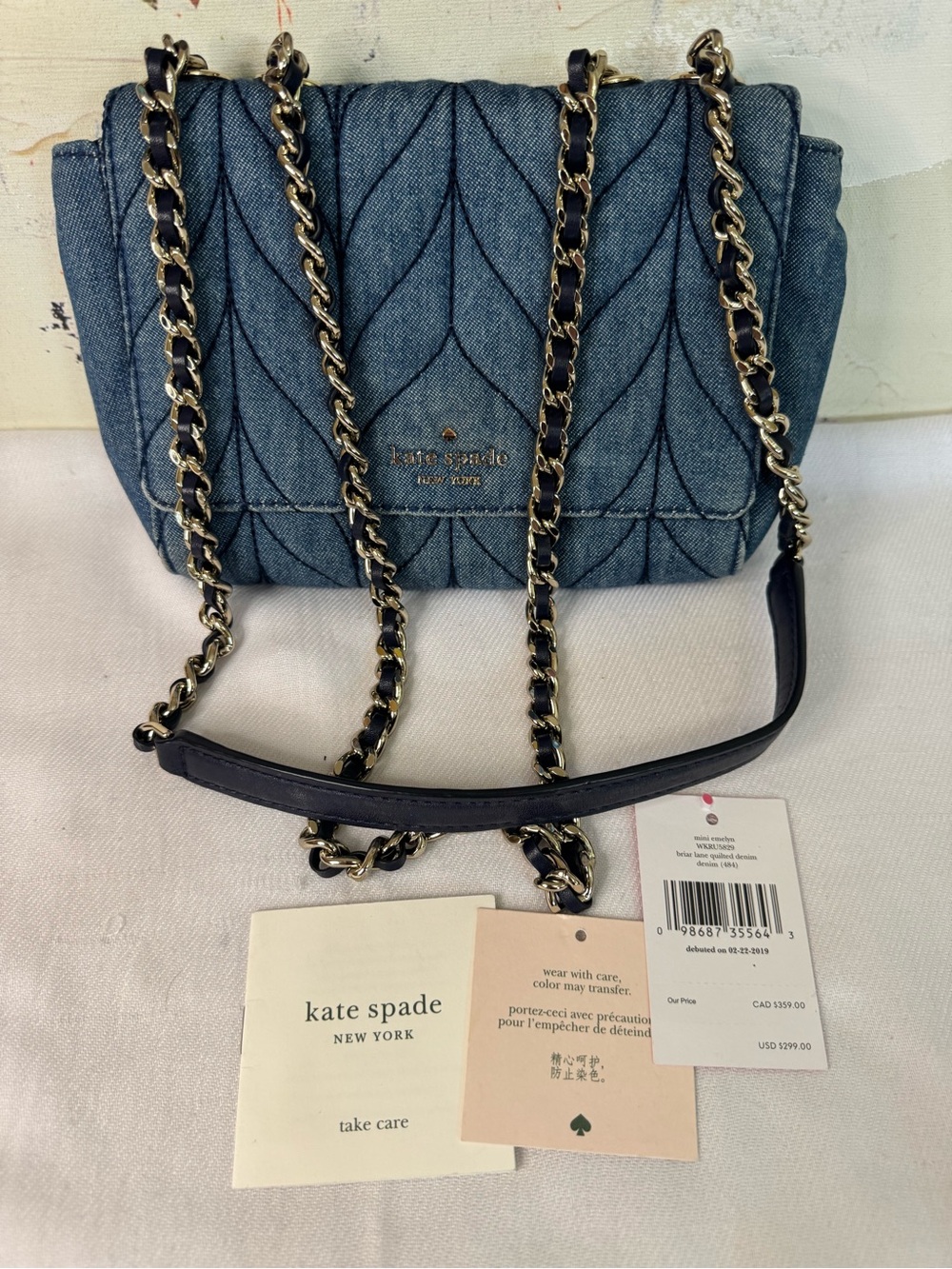 Kate Spade Mini Emelyn Quilted Denim Crossbody Bag - Picture 6 of 17